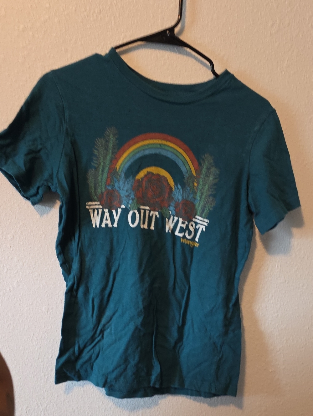 Wrangler Teal Crewneck Logo Tee